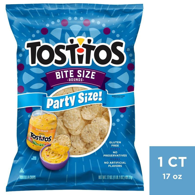 slide 1 of 3, Tostitos Bite Size Tortilla Chips - 17oz, 17 oz