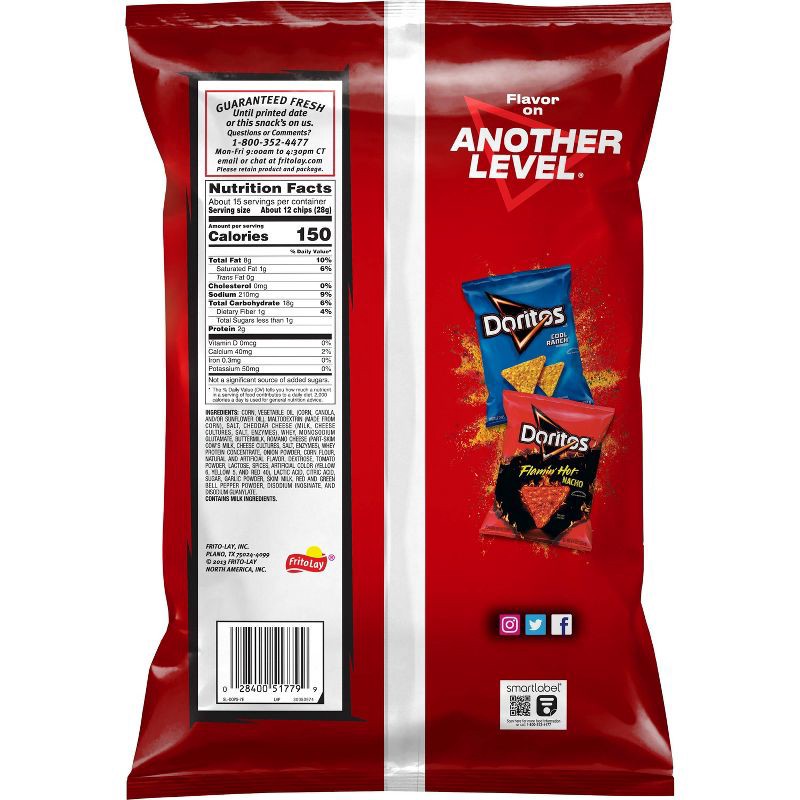 slide 2 of 5, Doritos Nacho Cheese Flavor Party Size Tortilla Chips - 14.5oz, 14.5 oz