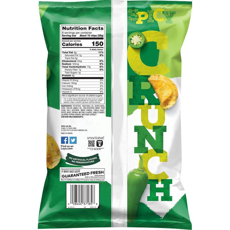 slide 2 of 6, Lay's Kettle Cooked Jalapeño Flavored Potato Chips - 8oz, 8 oz