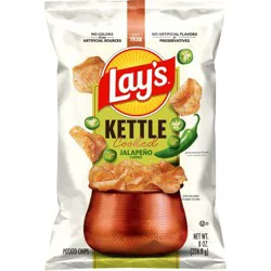Lay's Kettle Cooked Jalapeño Flavored Potato Chips - 8oz: No Artificial Flavors, No Preservatives