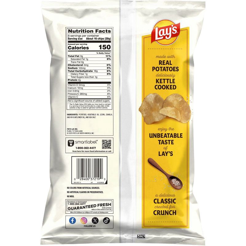 slide 3 of 5, Lay's Kettle Cooked Original Potato Chips - 8oz, 8 oz