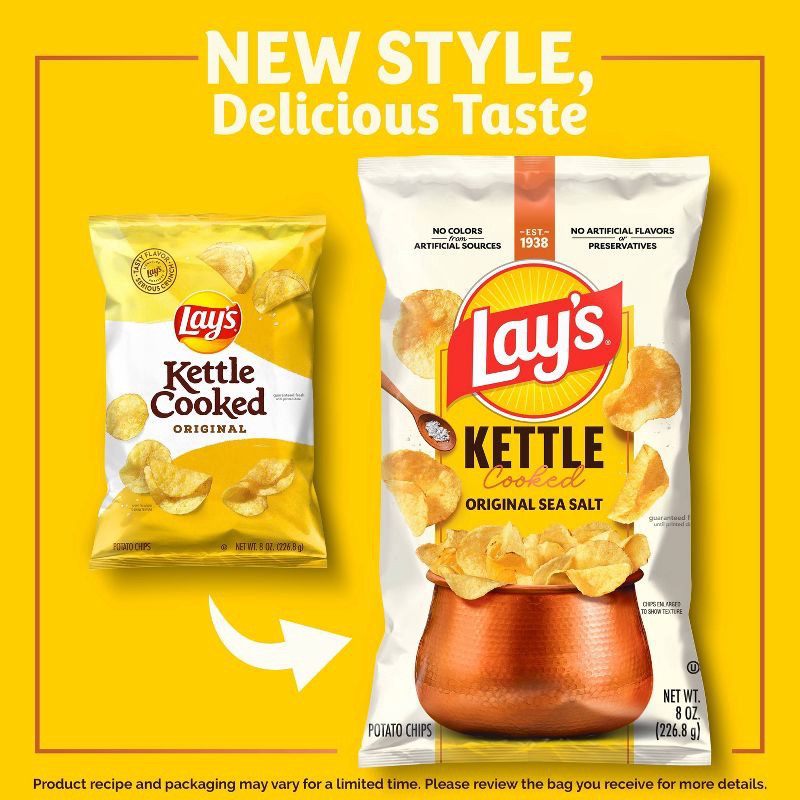 slide 5 of 5, Lay's Kettle Cooked Original Potato Chips - 8oz, 8 oz