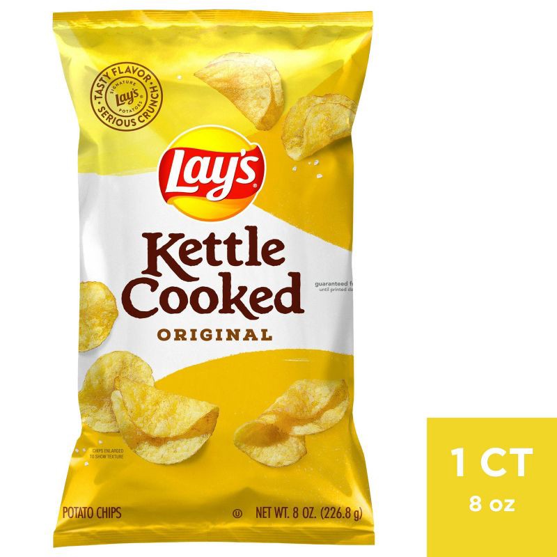 slide 1 of 4, Lay's Kettle Cooked Original Potato Chips - 8.0oz, 8 oz