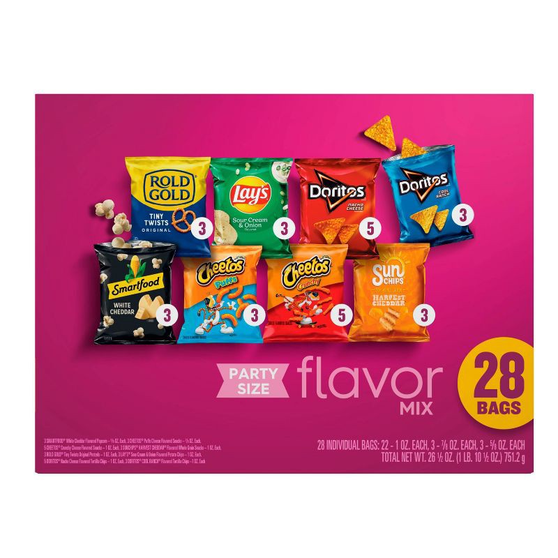slide 2 of 9, Frito-Lay Chips and Snacks Fun Times Mix Party Size Variety Pack - 28ct/26.5oz, 28 ct, 26.5 oz