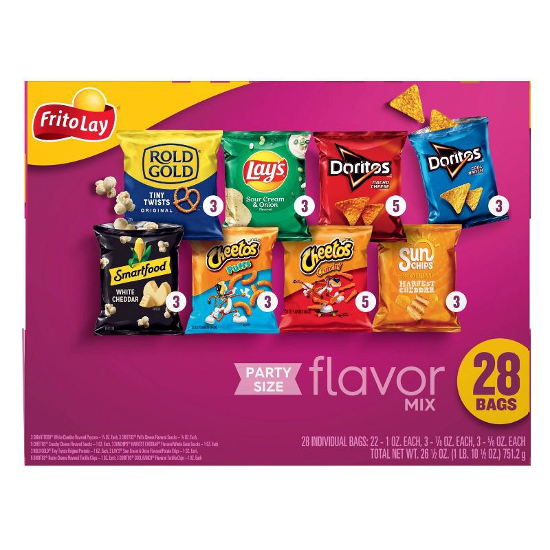 slide 3 of 8, Frito-Lay Chips and Snacks Fun Times Mix Party Size Variety Pack - 28ct, 28 ct