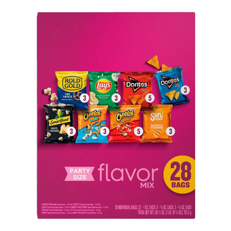 slide 7 of 9, Frito-Lay Chips and Snacks Fun Times Mix Party Size Variety Pack - 28ct/26.5oz, 28 ct, 26.5 oz