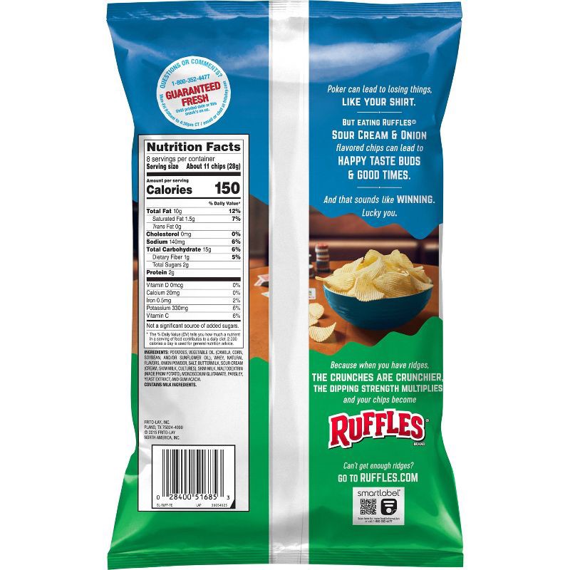 slide 2 of 3, Ruffles Sour Cream And Onion Chips - 8oz, 8 oz