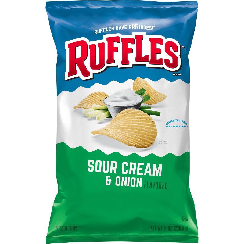 slide 4 of 4, Ruffles Sour Cream & Onion Chips - 8oz, 8 oz
