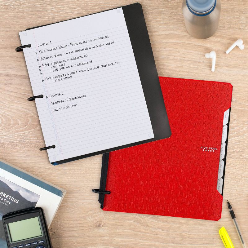 slide 15 of 18, Five Star 100pg College Ruled Refillable 1" Notebinder Flex (Colors May Vary): Lined Paper, Flexible Cover, 8.5x11 Inches, 1 ct