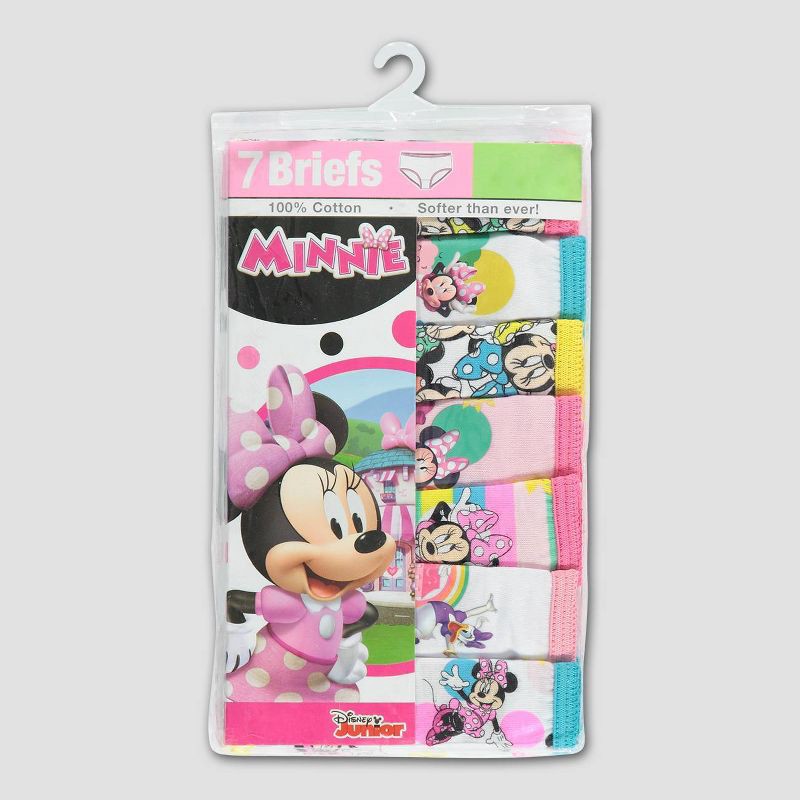 slide 2 of 2, Toddler Girls' 7pk Minnie Mouse Briefs By Handcraft 4T: Cotton Mid Rise Underwear, Disney Mickey Mouse & Friends, 7 ct