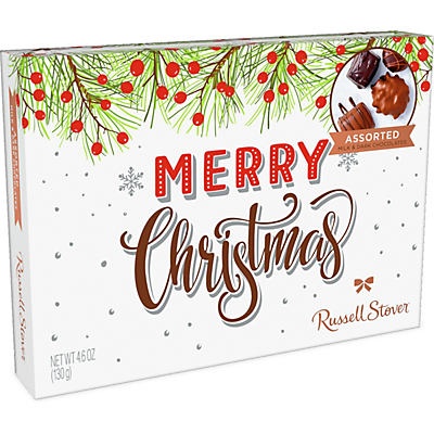 slide 1 of 1, Russell Stover Assorted Chocolates Holiday Box, 4.6 oz