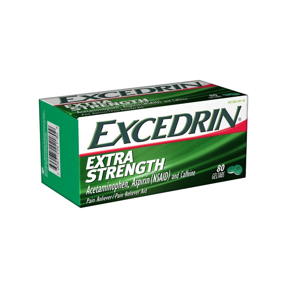 slide 9 of 10, Excedrin Extra Strength Geltabs Acetaminophen Aspirin Nsaid, 80 ct