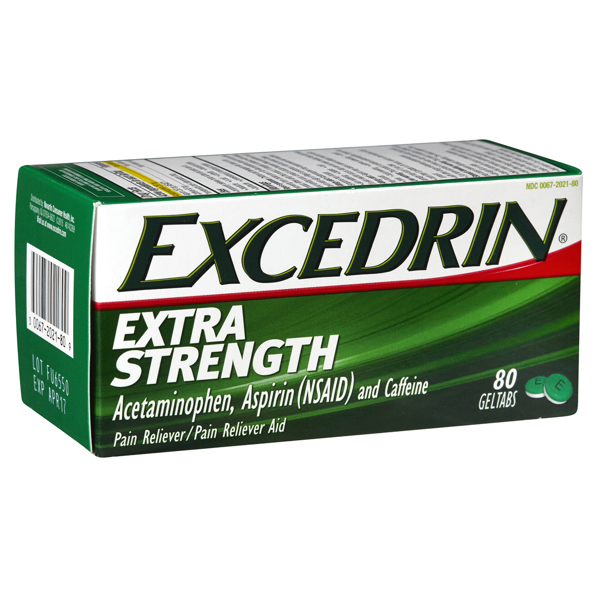 slide 4 of 10, Excedrin Extra Strength Geltabs Acetaminophen Aspirin Nsaid, 80 ct