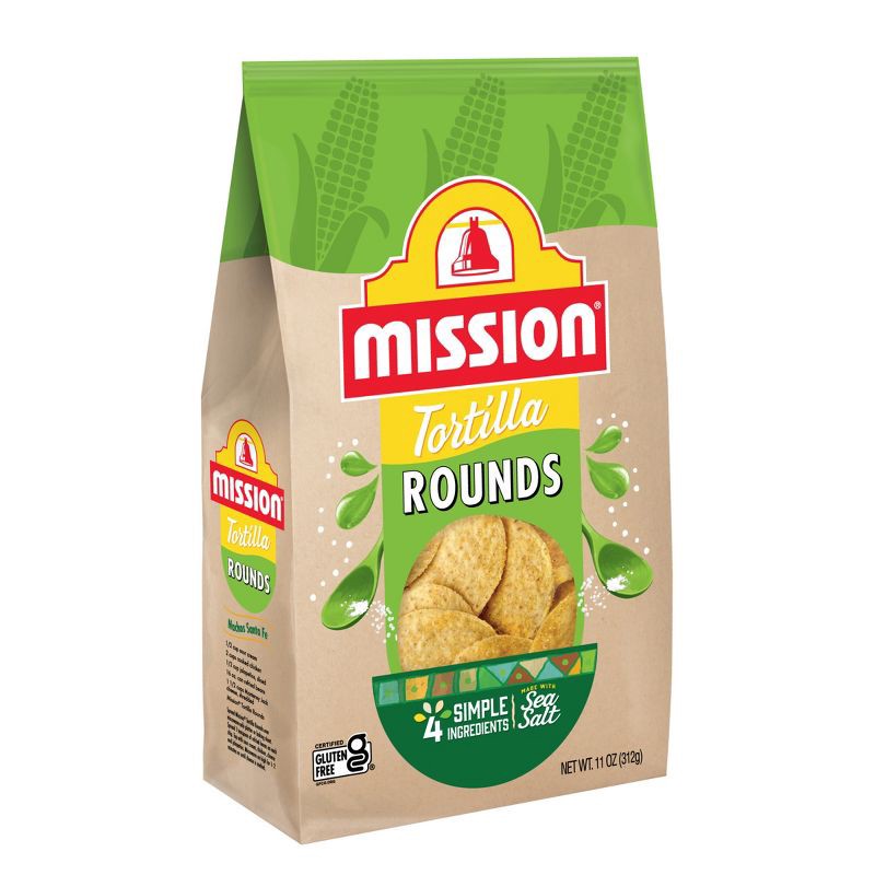 slide 3 of 6, Mission Round Yellow Corn Tortilla Chips - 11oz, 11 oz