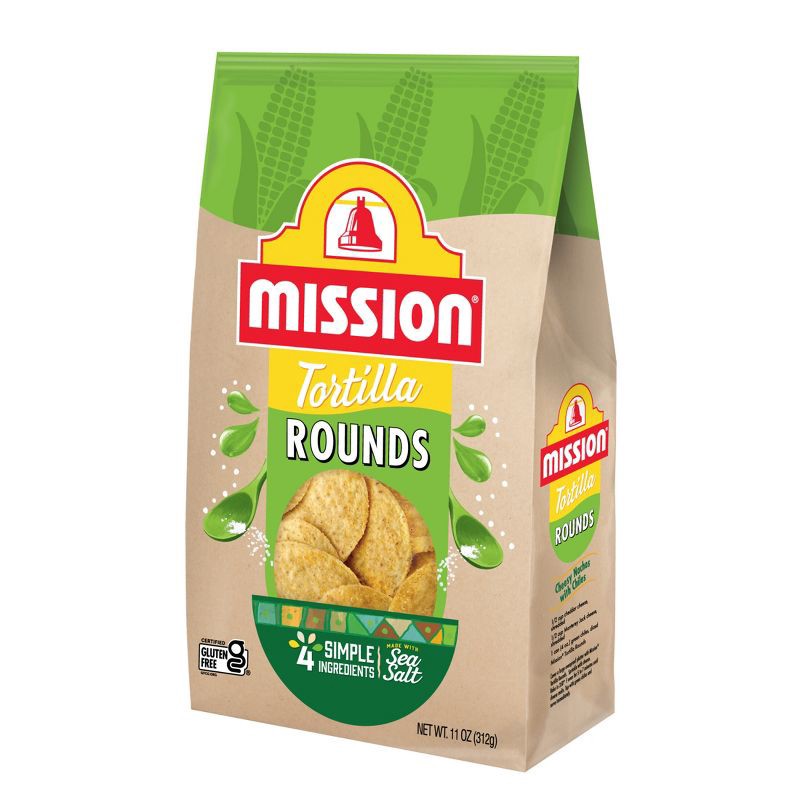 slide 5 of 6, Mission Round Yellow Corn Tortilla Chips - 11oz, 11 oz