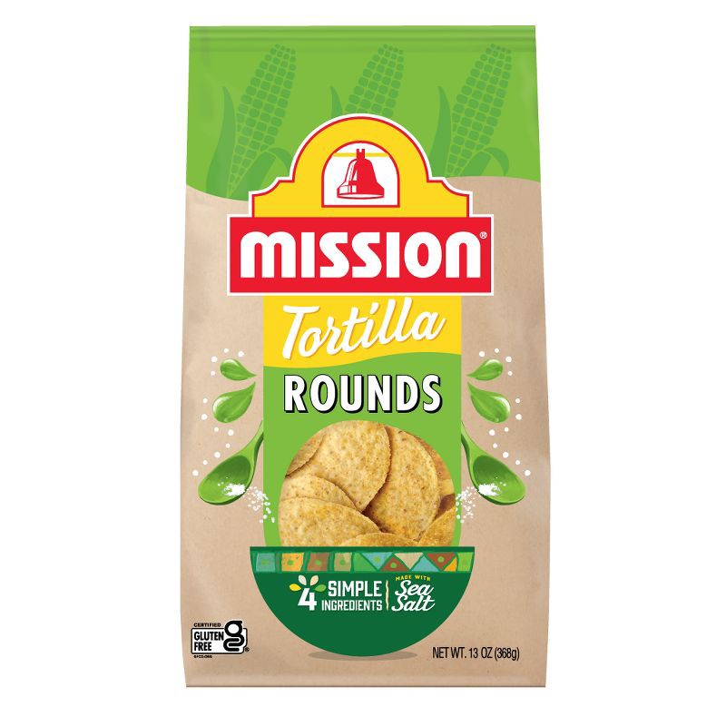 slide 1 of 6, Mission Round Yellow Corn Tortilla Chips - 11oz, 11 oz