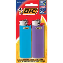 Bic Lighter Classic With Child Guard - 2 Count