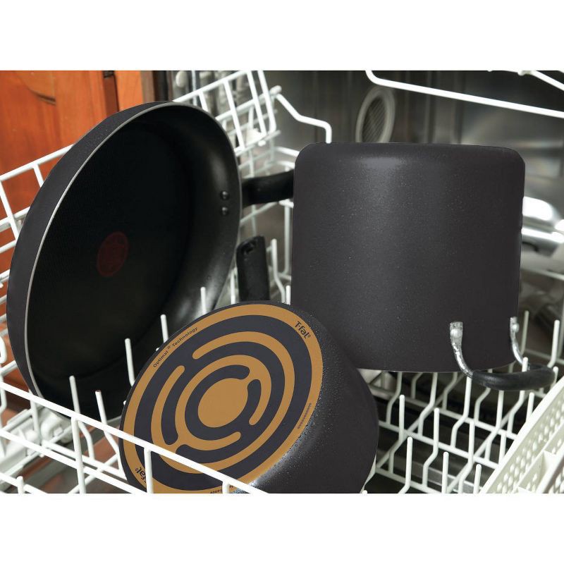 slide 4 of 10, T-fal 12.5" Frying Pan, Simply Cook Nonstick Cookware Black: Ergonomic Stay-Cool Handle, Oven & Dishwasher Safe, 1 ct