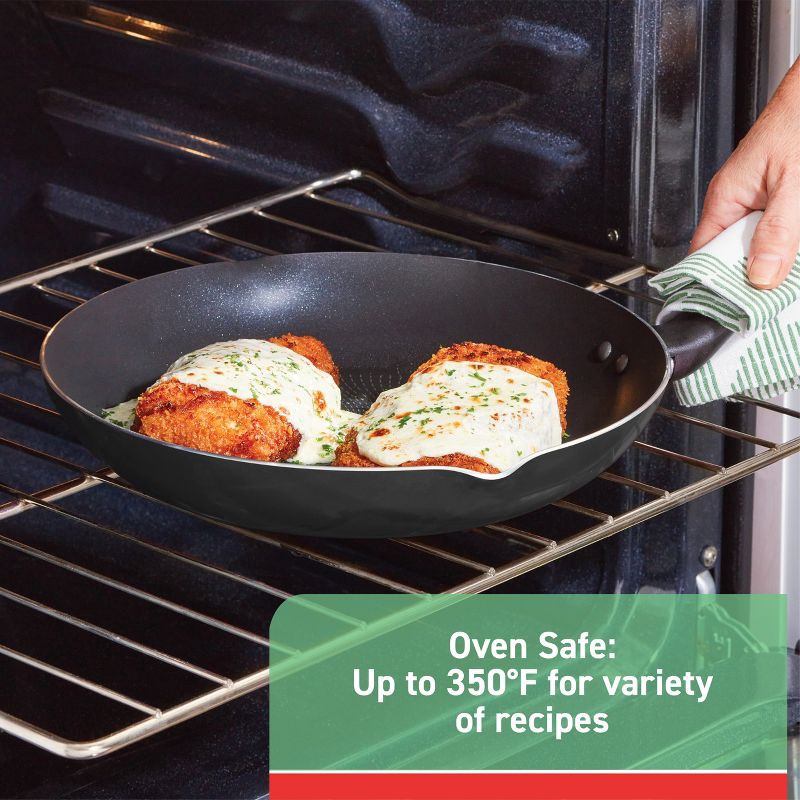 slide 10 of 10, T-fal 12.5" Frying Pan, Simply Cook Nonstick Cookware Black: Ergonomic Stay-Cool Handle, Oven & Dishwasher Safe, 1 ct