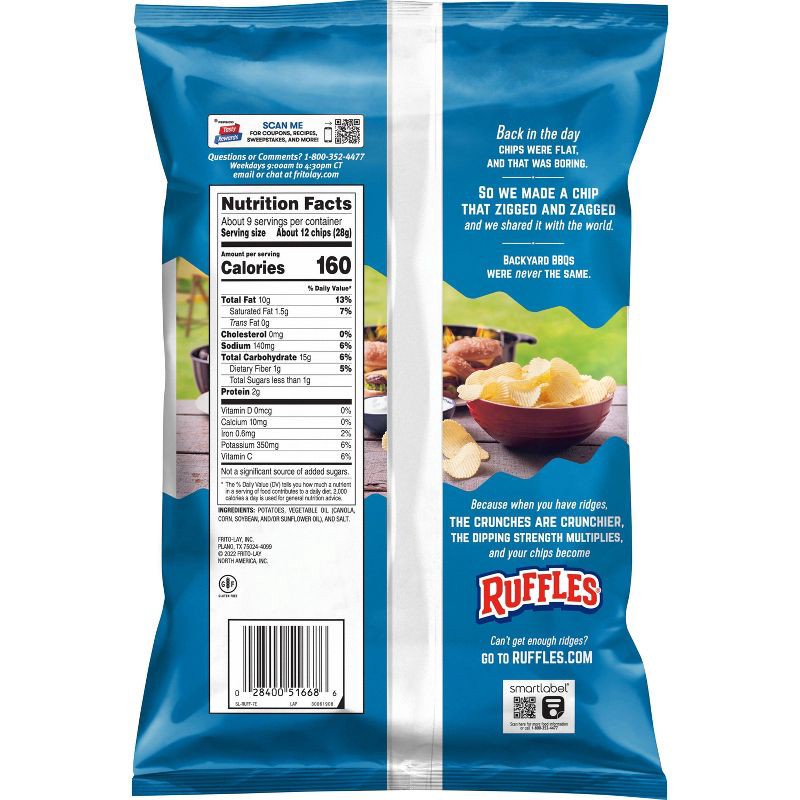 slide 2 of 10, Ruffles Original Flavor Ridged Potato Chips - 8.5oz, 8.5 oz