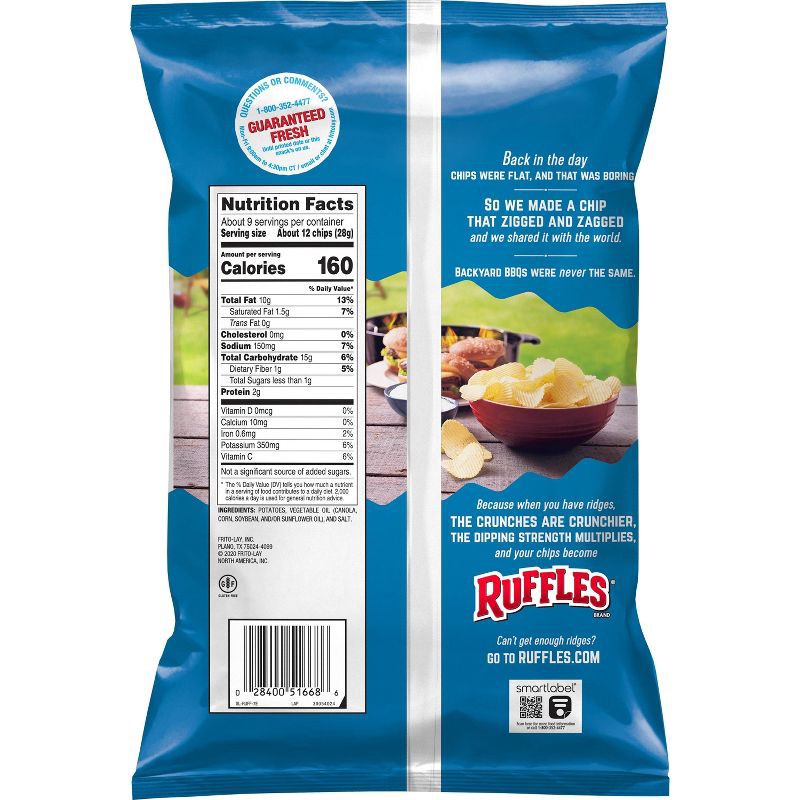 slide 2 of 3, Ruffles Original Flavor Ridged Potato Chips - 8.5oz, 8.5 oz