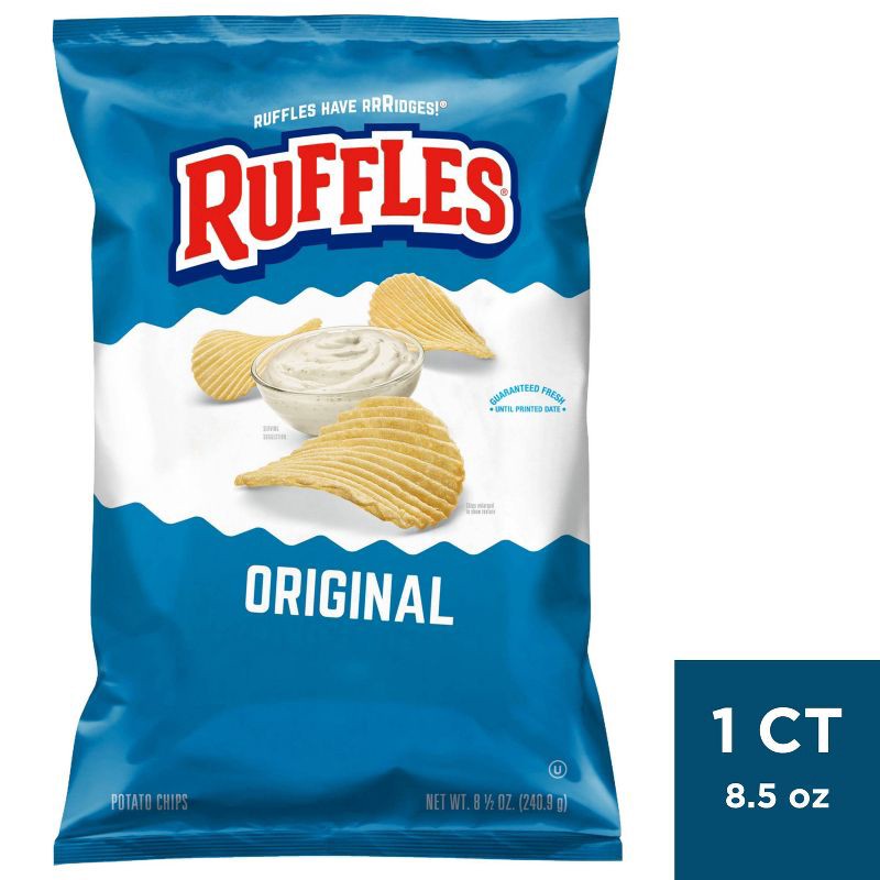 slide 1 of 3, Ruffles Original Flavor Ridged Potato Chips - 8.5oz, 8.5 oz