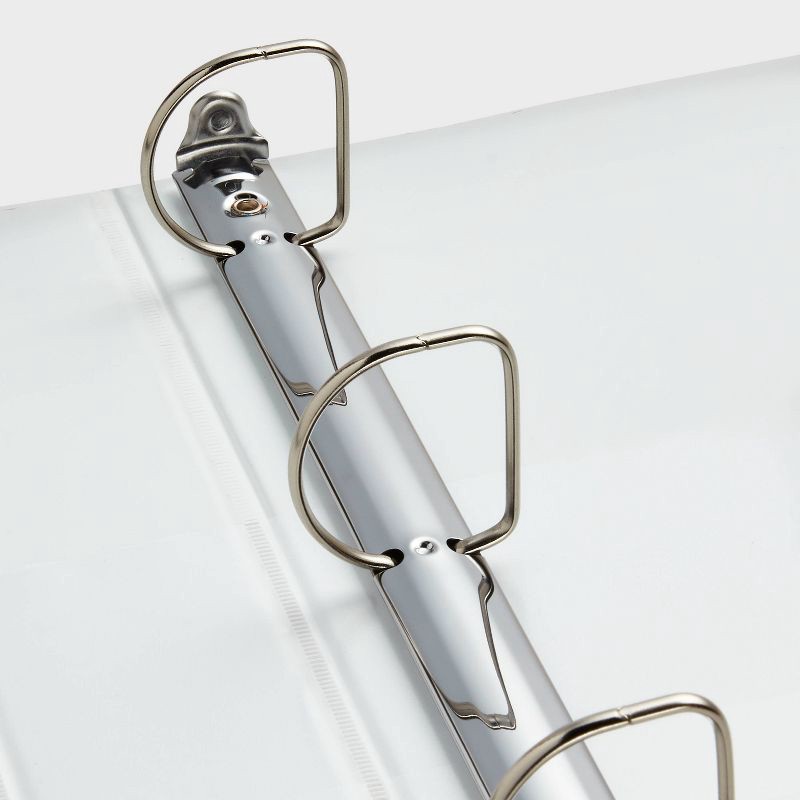 slide 3 of 3, 1.5" 3 Ring Binder Clear View White - up&up™: D Rings, 375 Sheet Capacity, 4 Internal Pockets, Polypropylene, 375 sheets