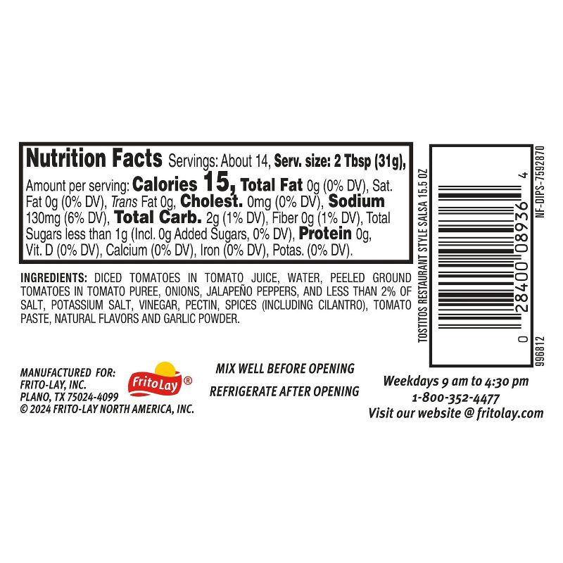 slide 3 of 9, Tostitos Restaurant Style Salsa Dip - 15.5oz, 15.5 oz