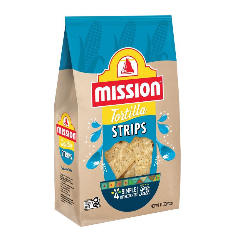 slide 3 of 9, Mission Strips Tortilla Chips - 11oz, 11 oz