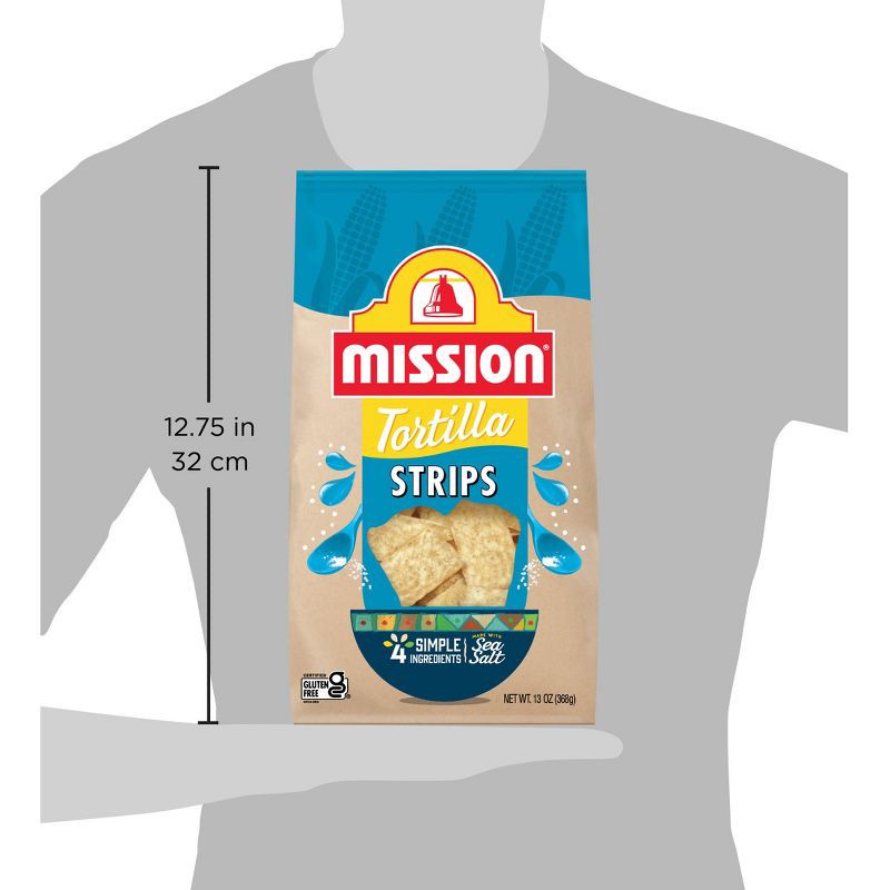 slide 5 of 9, Mission Strips White Corn Tortilla Chips - 11oz, 11 oz