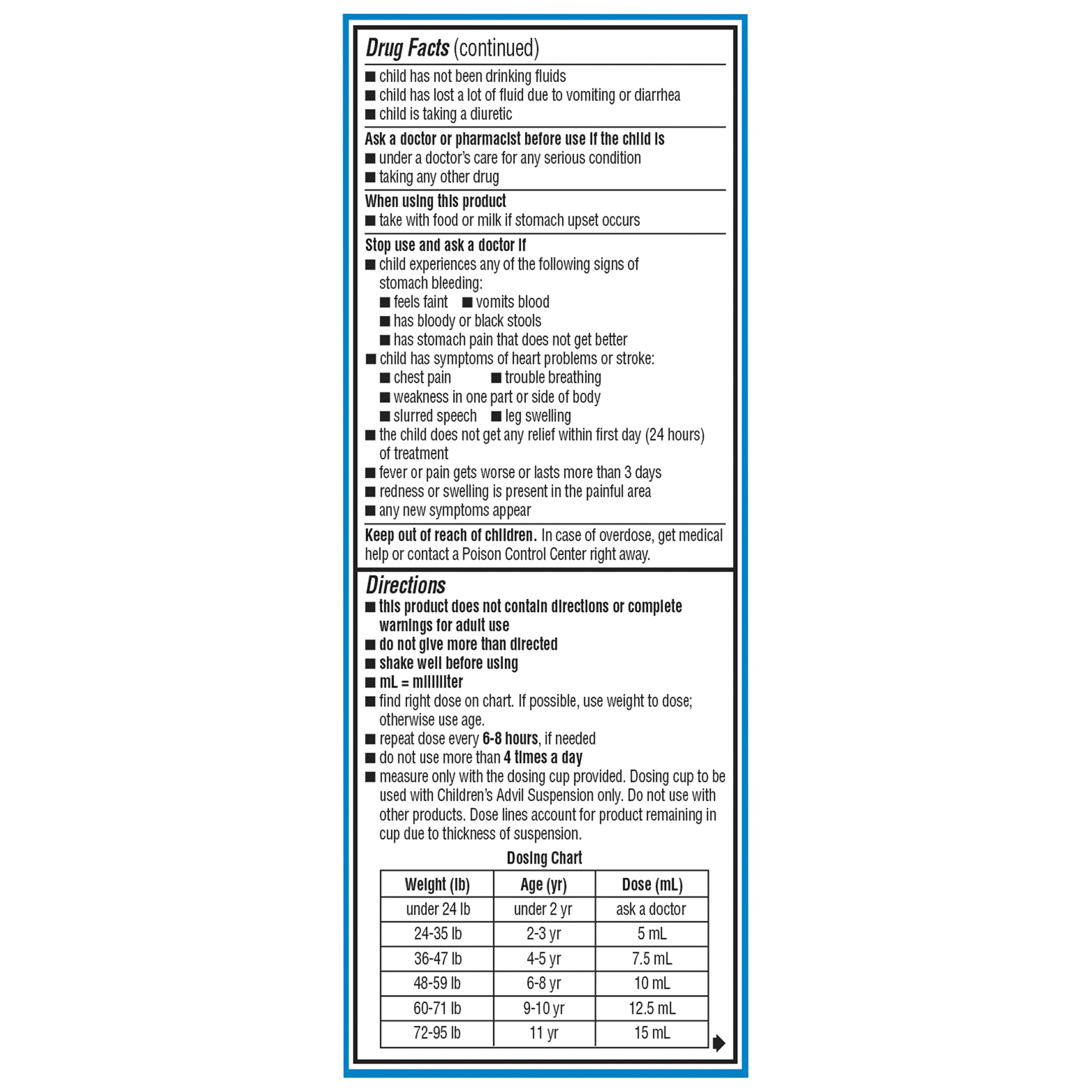 slide 6 of 6, Advil Sugarfree Berry Flavor Ibuprofen Liquid Suspension, 4 fl oz