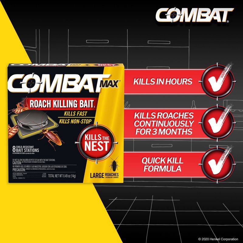 slide 3 of 12, Combat Source Kill Max Large Cockroach Bait Stations - 8 ct, 8 ct