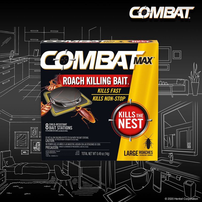 slide 4 of 12, Combat Source Kill Max Large Cockroach Bait Stations - 8 ct, 8 ct