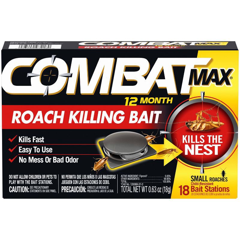 slide 1 of 8, Combat Max 12 Month Roach Killing Bait Small Roach Bait Station - 18ct, 18 ct
