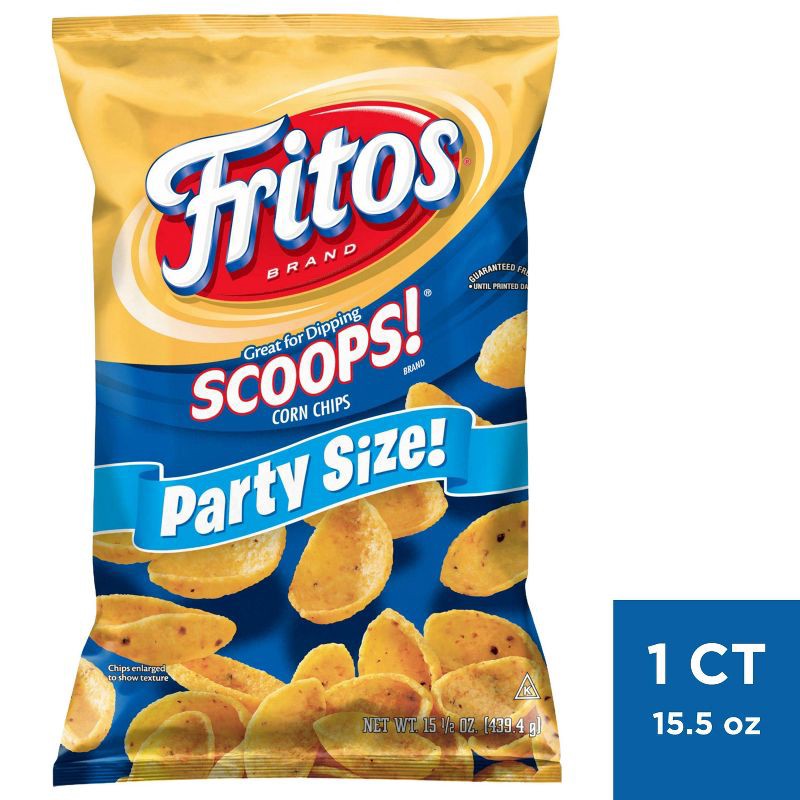 slide 1 of 3, Fritos Scoops! Party Size Corn Chips - 15.50oz, 15.5 oz