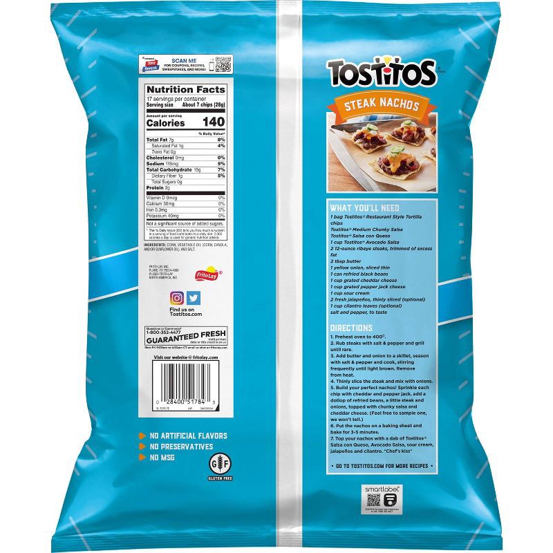 slide 2 of 4, Tostitos Original Restaurant Style Tortilla Chips - 17oz, 17 oz