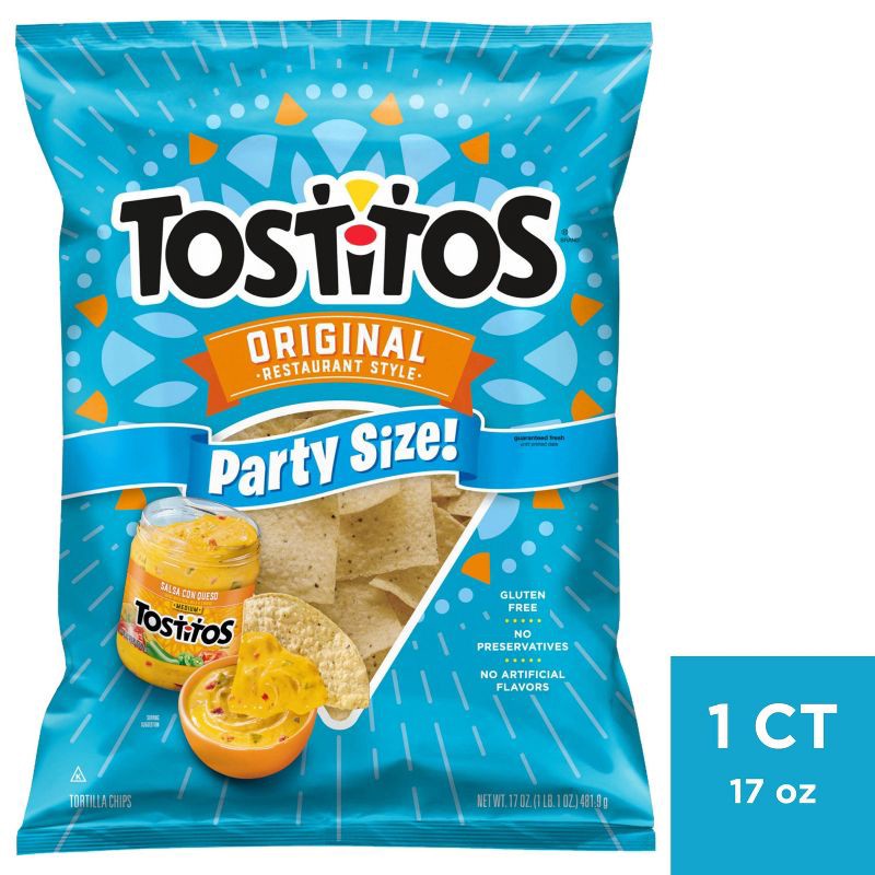 slide 1 of 4, Tostitos Original Restaurant Style Tortilla Chips - 17oz, 17 oz