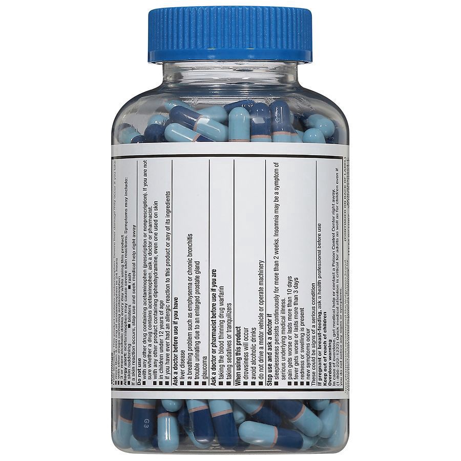 slide 3 of 3, Walgreens Pain Reliever PM Extra Strength Rapid Release Gelcaps, 375 ct