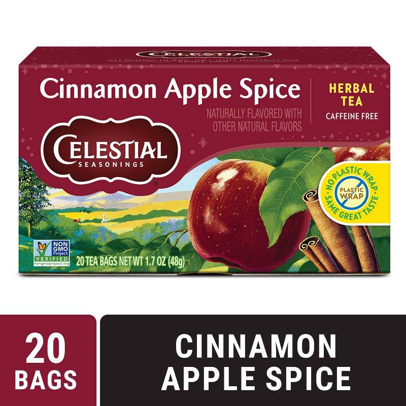 slide 2 of 6, Celestial Seasonings Cinnamon Apple Spice Herb Tea - 1.7oz/20ct, 20 ct; 1.7 oz