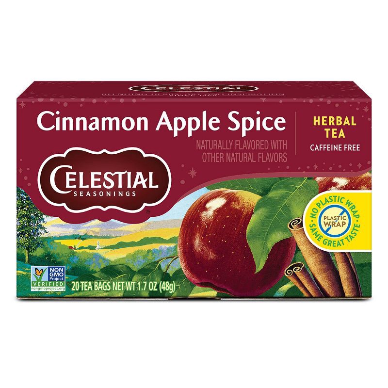 slide 1 of 6, Celestial Seasonings Cinnamon Apple Spice Herb Tea - 1.7oz/20ct, 20 ct; 1.7 oz