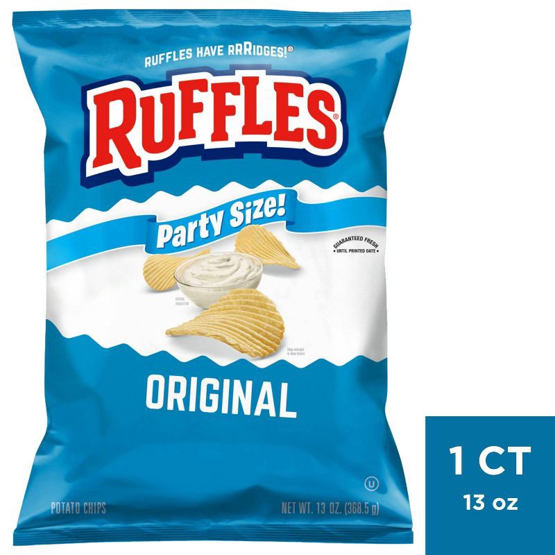 slide 1 of 3, Ruffles Original Flavor Party Size Ridged Potato Chips - 13oz, 13 oz