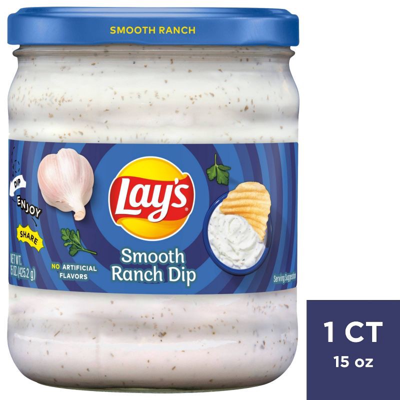 slide 1 of 5, Lay's Smooth Ranch Dip- 15oz, 15 oz