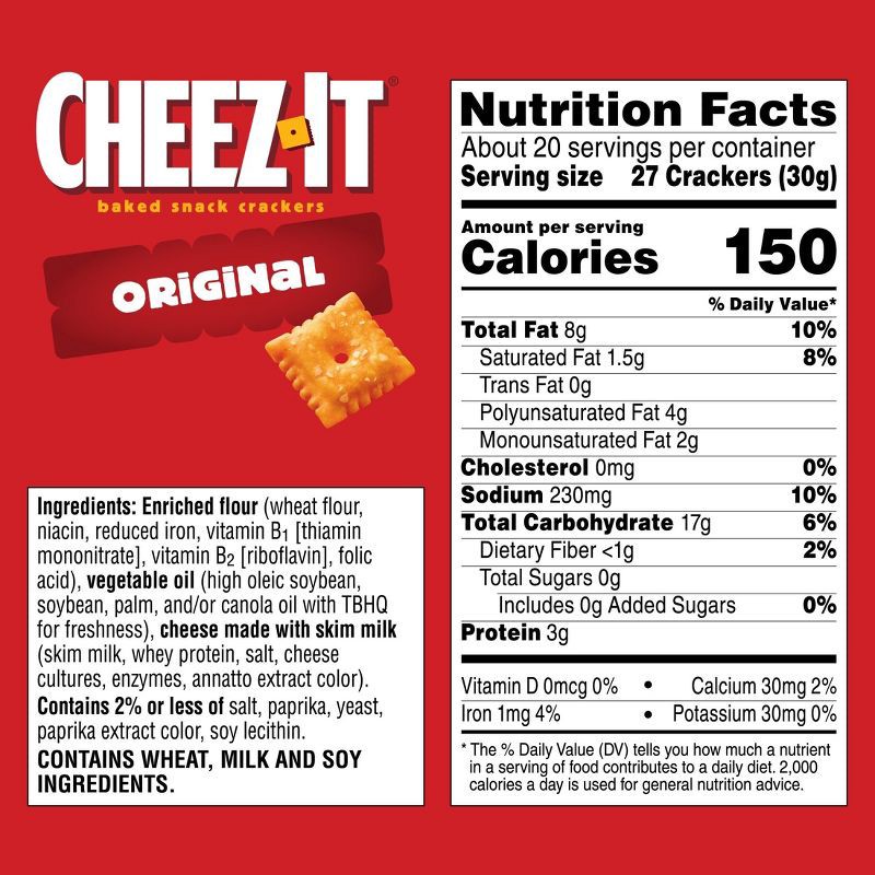 slide 8 of 10, Cheez-It Original Baked Snack Crackers - 21oz, 21 oz