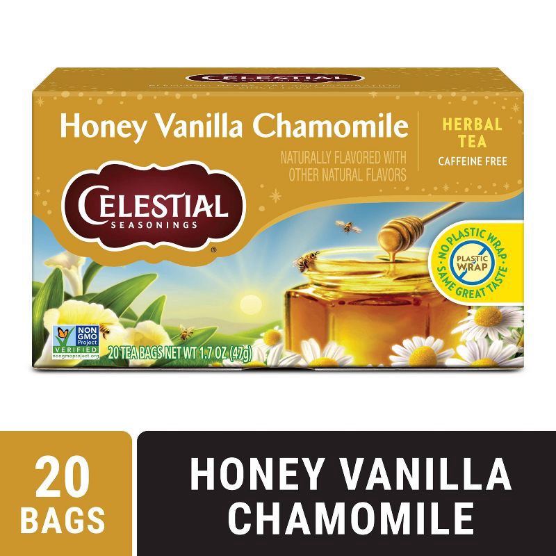 slide 2 of 5, Celestial Seasonings Honey Vanilla Chamomile Herbal Tea Bags - Caffeine Free - 20ct, 20 ct