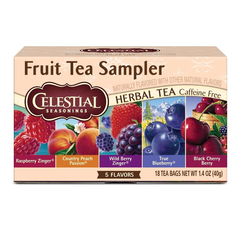 slide 1 of 3, Celestial Seasonings Fruit Tea Sampler Herbal Tea - 18ct, 18 ct