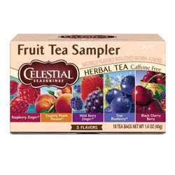 Celestial Seasonings Fruit Tea Sampler Herbal Variety Pack Tea Bags - Caffeine Free - 18ct