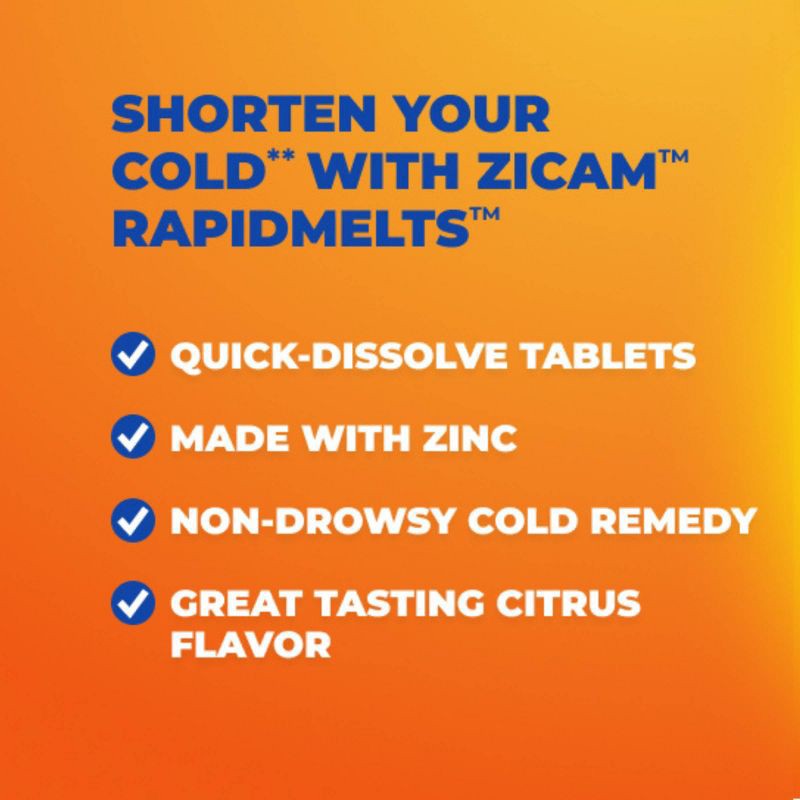 slide 9 of 10, Zicam Zinc Cold Remedy RapidMelts Quick Dissolve Tablets - Citrus - 25ct, 25 ct