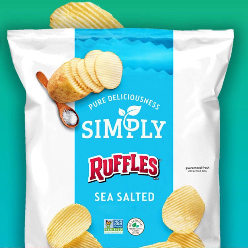 slide 3 of 4, Simply Ruffles Sea Salted Potato Chips - 8oz, 8 oz