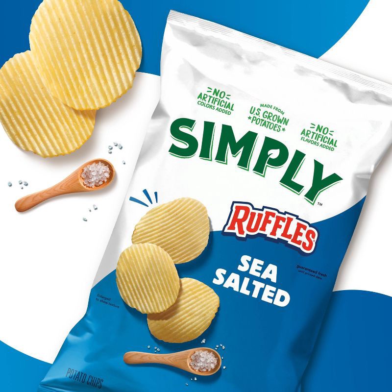 slide 6 of 8, Simply Ruffles Sea Salted Potato Chips - 8oz, 8 oz