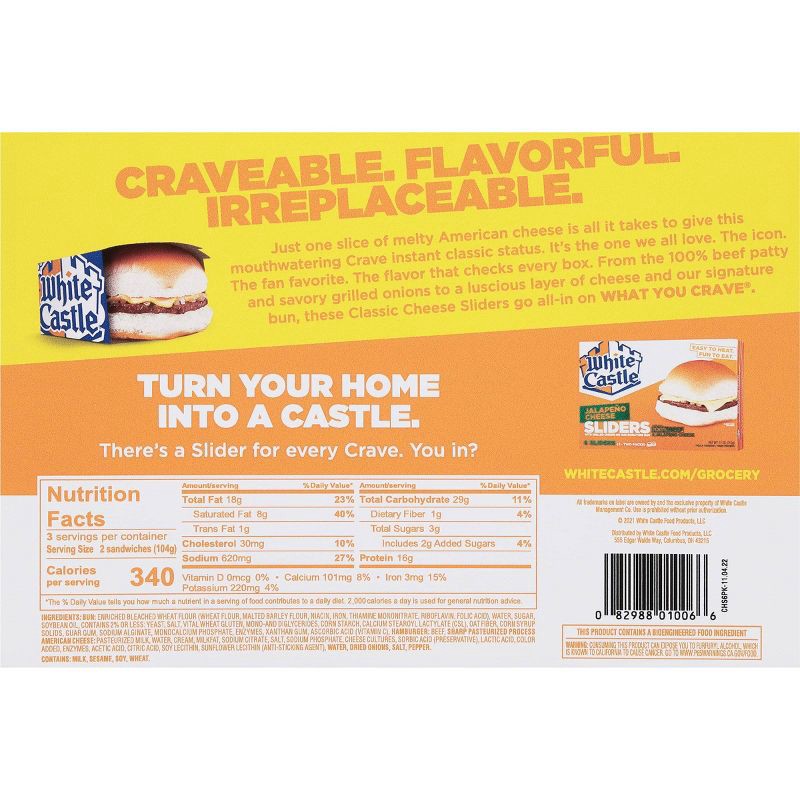 slide 6 of 6, White Castle Microwavable Frozen Cheeseburgers - 11oz/6pk, 11 oz, 6 ct